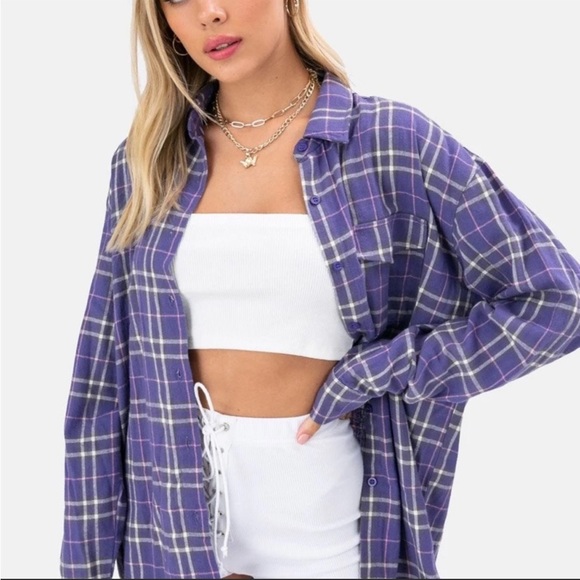 Adika oversized flannel size XS - never worn w/o tags - Picture 2 of 2